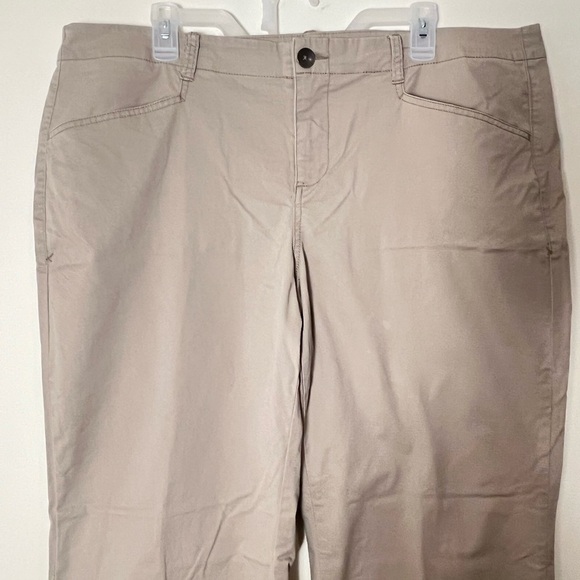 Lane Bryant Womens Pants Brown Straight Wide Leg Cotton 18 Long Career Trouser - Picture 7 of 17